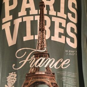 Paris Vibes France Graphic Short Sleeve Tee - Green